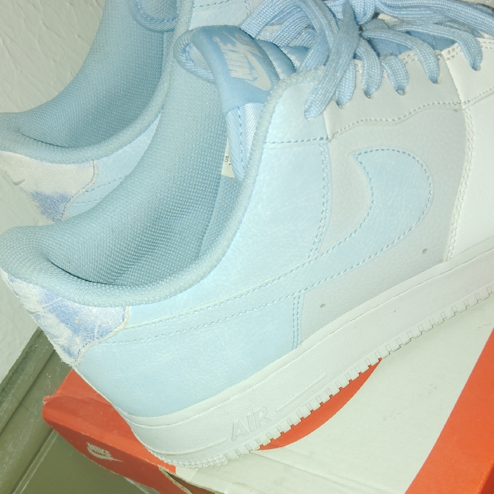 Nike Air Force 1 Sky Blue and White Sneakers